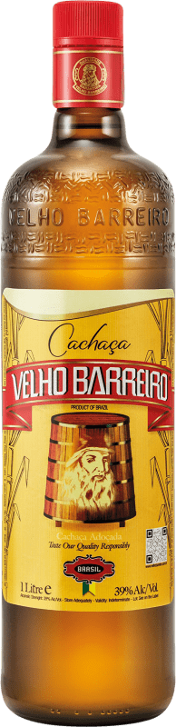 18,95 € Envío gratis | Cachaza Velho Barreiro Brasil Botella 1 L