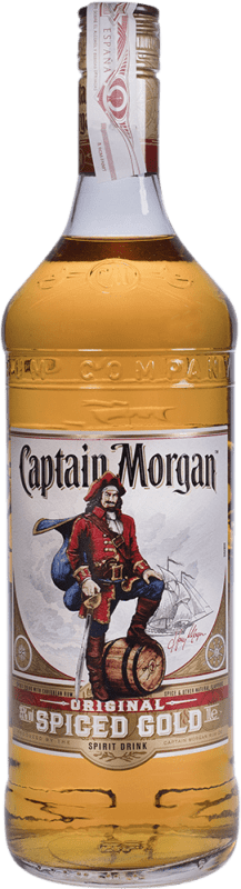 18,95 € Envío gratis | Ron Captain Morgan Spiced Gold Jamaica Botella 1 L