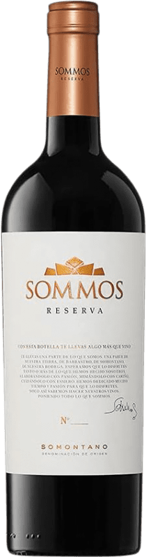 9,95 € Бесплатная доставка | Красное вино Sommos Резерва D.O. Somontano Арагон Испания Merlot — Мерло, Syrah — Сира, Cabernet Sauvignon — Каберне Совиньон Бутылка 75 cl