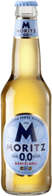 16,95 € Free Shipping | Beer Moritz Agua de Moritz Pilsen Sin Alcohol 0,0 Catalonia Spain One-Third Bottle 33 cl
