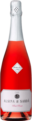 10,95 € 免费送货 | 玫瑰气泡酒 Alsina Sardà Rosado D.O. Cava 西班牙 Trepat 瓶子 75 cl