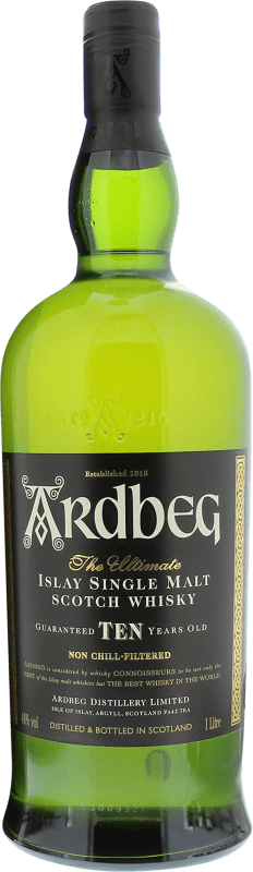 53,95 € Envío gratis | Whisky Single Malt Ardbeg Escocia Reino Unido 10 Años Botella 1 L