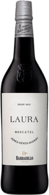 6,95 € Kostenloser Versand | Verstärkter Wein Barbadillo Laura D.O. Jerez-Xérès-Sherry Andalusien Spanien Muscat von Alexandria Halbe Flasche 37 cl