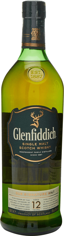 32,95 € Free Shipping | Whisky Single Malt Glenfiddich Scotland United Kingdom 12 Years Bottle 1 L