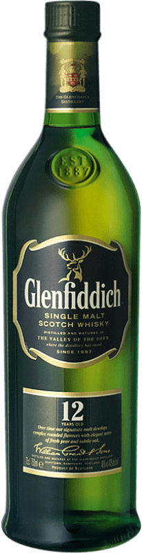 61,95 € 免费送货 | 威士忌单一麦芽威士忌 Glenfiddich 苏格兰 英国 12 岁 瓶子 1 L