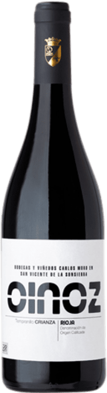 11,95 € Бесплатная доставка | Красное вино Carlos Moro Oinoz старения D.O.Ca. Rioja Ла-Риоха Испания Tempranillo бутылка Магнум 1,5 L