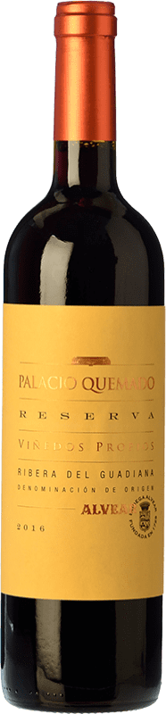 18,95 € Free Shipping | Red wine Palacio Quemado Alvear Reserve D.O. Ribera del Guadiana Estremadura Spain Tempranillo Bottle 75 cl