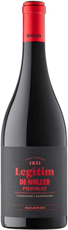 13,95 € Free Shipping | Red wine De Muller Legítim D.O.Ca. Priorat Catalonia Spain Merlot, Syrah, Grenache Tintorera, Carignan Bottle 75 cl