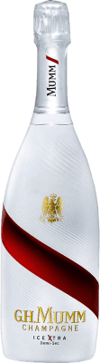 69,95 € Бесплатная доставка | Белое игристое вино G.H. Mumm Ice A.O.C. Champagne шампанское Франция Pinot Noir — Пино Нуар, Chardonnay — Шардоне, Pinot Meunier — Пино Менье 75 cl