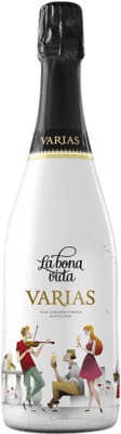 7,95 € Free Shipping | White sparkling Cava Varias La Bona Vida D.O. Cava Spain Macabeo, Xarel·lo, Parellada Bottle 75 cl