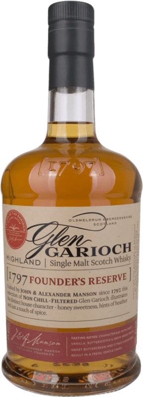 69,95 € Kostenloser Versand | Whiskey Single Malt Glen Garioch Founder's Reserve Schottland Großbritannien Flasche 1 L