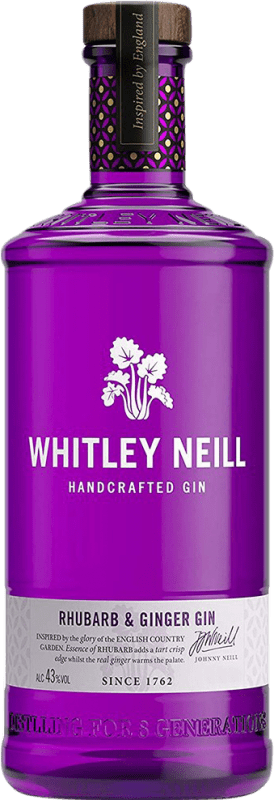 22,95 € Envio grátis | Gin Whitley Neill Rhubarb & Ginger Gin Reino Unido Garrafa 1 L