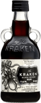 3,95 € Envío gratis | Ron Kraken Black Rum Spiced Botellín Miniatura 5 cl