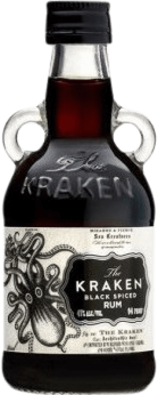 3,95 € Envío gratis | Ron Kraken Black Rum Spiced Botellín Miniatura 5 cl