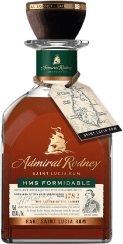 105,95 € Spedizione Gratuita | Rum Admiral Rodney Formidable Rare Santa Lucia Bottiglia 70 cl