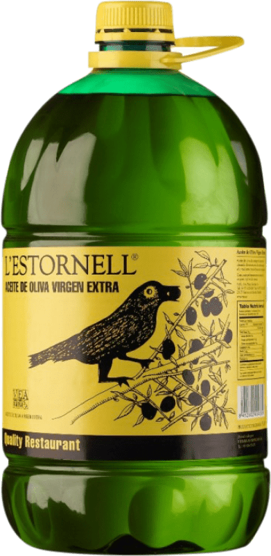 48,95 € Envío gratis | Aceite de Oliva L'Estornell Quality Restaurant Cataluña España Picual, Arbequina Garrafa 5 L