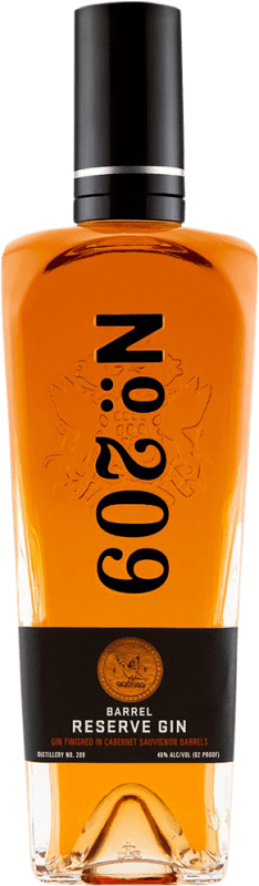 48,95 € Kostenloser Versand | Genever Gin Nº 209 Cabernet Sauvignon Barrel Vereinigte Staaten Flasche 70 cl