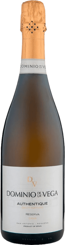 12,95 € 送料無料 | 白スパークリングワイン Dominio de la Vega Authentique ブルットの自然 D.O. Cava バレンシアのコミュニティ スペイン Macabeo, Xarel·lo ボトル 75 cl