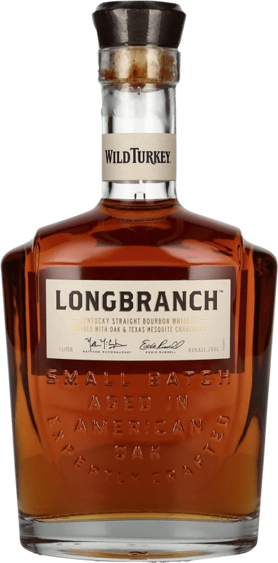 57,95 € Envio grátis | Whisky Bourbon Wild Turkey Longbranch Estados Unidos Garrafa 1 L