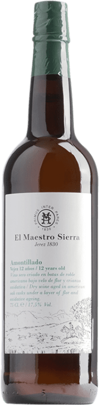 33,95 € Kostenloser Versand | Verstärkter Wein Maestro Sierra Amontillado D.O. Jerez-Xérès-Sherry Andalusien Spanien Palomino Fino 12 Jahre Flasche 75 cl