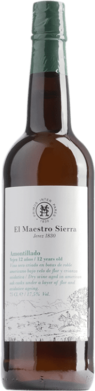 34,95 € Бесплатная доставка | Креплёное вино Maestro Sierra Amontillado — Амонтиладо D.O. Jerez-Xérès-Sherry Андалусия Испания Palomino Fino 12 Лет Бутылка 75 cl