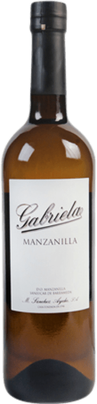 10,95 € 免费送货 | 强化酒 Sánchez Ayala Gabriela D.O. Manzanilla-Sanlúcar de Barrameda 安达卢西亚 西班牙 Palomino Fino 瓶子 75 cl