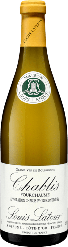 46,95 € Envío gratis | Vino Blanco Louis Latour Fourchaume A.O.C. Chablis Borgoña Francia Chardonnay Botella 75 cl
