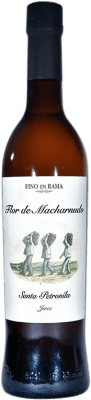 17,95 € Kostenloser Versand | Verstärkter Wein Santa Petronila Fino en Rama Flor de Macharnudo D.O. Jerez-Xérès-Sherry Andalusien Spanien Palomino Fino Medium Flasche 50 cl