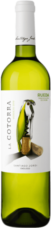 6,95 € Free Shipping | White wine Santiago Jordi La Cotorra Young D.O. Rueda Castilla y León Spain Verdejo Bottle 75 cl