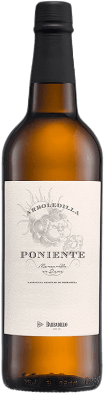 16,95 € Kostenloser Versand | Verstärkter Wein Barbadillo Arboledilla Poniente D.O. Manzanilla-Sanlúcar de Barrameda Andalusien Spanien Palomino Fino Flasche 75 cl