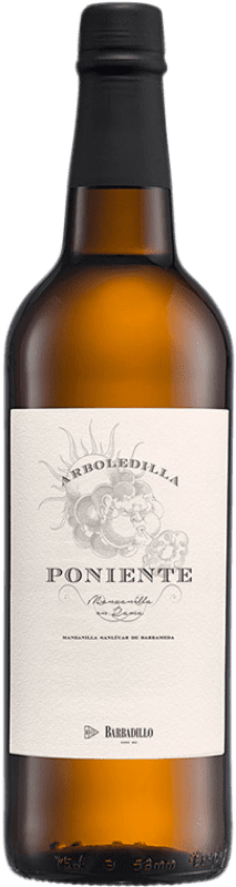 15,95 € Kostenloser Versand | Verstärkter Wein Barbadillo Arboledilla Poniente D.O. Manzanilla-Sanlúcar de Barrameda Andalusien Spanien Palomino Fino Flasche 75 cl