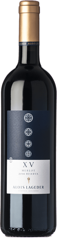 25,95 € Free Shipping | Red Wine Lageder XV Reserve — Aged D.O.C. Alto Adige Trentino-Alto Adige Italy Merlot Eco — Organic Bottle 75 cl