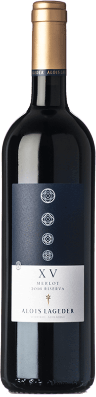 24,95 € Envio grátis | Vinho tinto Lageder XV Reserva D.O.C. Alto Adige Trentino-Alto Adige Itália Merlot Garrafa 75 cl
