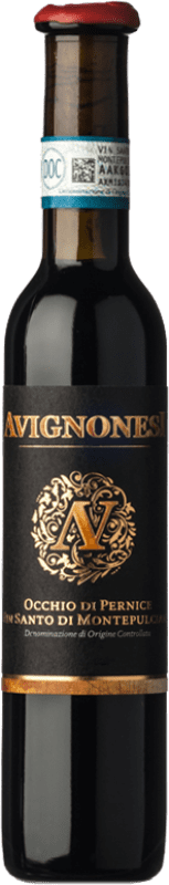 84,95 € Бесплатная доставка | Сладкое вино Avignonesi Occhio Pernice D.O.C. Vin Santo di Montepulciano Тоскана Италия Sangiovese миниатюрная бутылка 10 cl