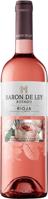 7,95 € Envio grátis | Vinho rosé Barón de Ley Rosado D.O.Ca. Rioja La Rioja Espanha Tempranillo, Grenache Garrafa 75 cl