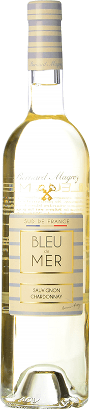 10,95 € Spedizione Gratuita | Vino bianco Bernard Magrez Bleu de Mer I.G.P. Vin de Pays d'Oc Languedoc Francia Chardonnay, Sauvignon Bianca Bottiglia 75 cl