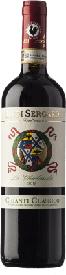 24,95 € 免费送货 | 红酒 Bindi Sergardi La Ghirlanda D.O.C.G. Chianti Classico 托斯卡纳 意大利 Sangiovese 瓶子 75 cl