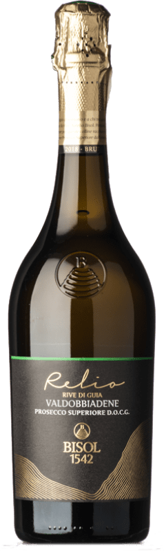 35,95 € Бесплатная доставка | Белое игристое вино Bisol Rive di Guia Relio Brut — брют D.O.C.G. Prosecco di Conegliano-Valdobbiadene Венето Италия Glera — Глера Бутылка 75 cl