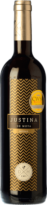 5,95 € 免费送货 | 红酒 Bodega de Moya Justina 橡木 D.O. Utiel-Requena 巴伦西亚社区 西班牙 Syrah, Cabernet Sauvignon, Bobal 瓶子 75 cl