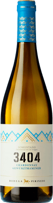 7,95 € Envío gratis | Vino blanco Pirineos 3404 Blanco D.O. Somontano Aragón España Chardonnay, Gewürztraminer Botella 75 cl