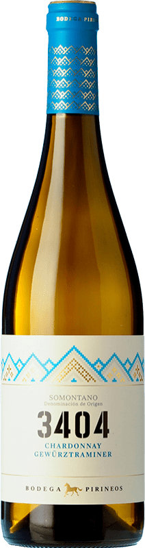 8,95 € Kostenloser Versand | Weißwein Pirineos 3404 D.O. Somontano Aragón Spanien Chardonnay, Gewürztraminer Flasche 75 cl