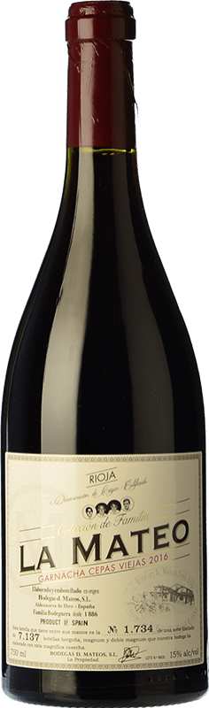 46,95 € Free Shipping | Red wine D. Mateos La Mateo Colección de Familia Cepas Viejas Aged D.O.Ca. Rioja The Rioja Spain Grenache Bottle 75 cl