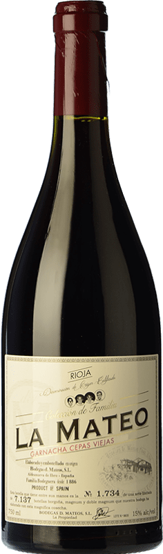 37,95 € Envío gratis | Vino tinto La Mateo Colección de Familia Cepas Viejas Crianza D.O.Ca. Rioja La Rioja España Garnacha Botella 75 cl