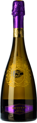 24,95 € Envio grátis | Espumante branco Langa Reyes de Aragón Brut Nature Reserva D.O. Cava Espanha Macabeo, Chardonnay Garrafa 75 cl