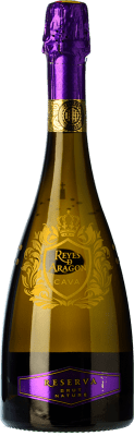 21,95 € Kostenloser Versand | Weißer Sekt Langa Reyes de Aragón Brut Natur Reserve D.O. Cava Spanien Macabeo, Chardonnay Flasche 75 cl