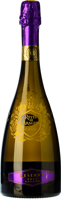 25,95 € 送料無料 | 白のスパークリングワイン Langa Reyes de Aragón Brut Nature — ブリュット・ナチュール レセルバ D.O. Cava スペイン Macabeo — マカベオ, Chardonnay — シャルドネ 75 cl