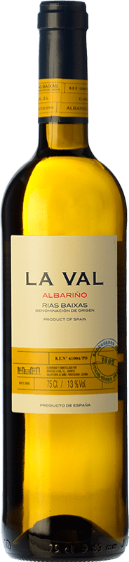 18,95 € Envío gratis | Vino blanco La Val D.O. Rías Baixas Galicia España Albariño Botella 75 cl