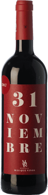 14,95 € Бесплатная доставка | Красное вино Más Que Vinos MQV 31 de Noviembre Молодой I.G.P. Vino de la Tierra de Castilla Кастилья-Ла-Манча Испания Tempranillo, Grenache бутылка 75 cl