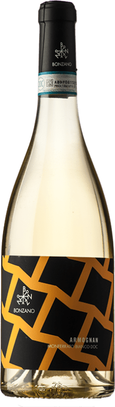 19,95 € Spedizione Gratuita | Vino bianco Bonzano Bianco Armognan D.O.C. Monferrato Piemonte Italia Chardonnay, Sauvignon Bottiglia 75 cl