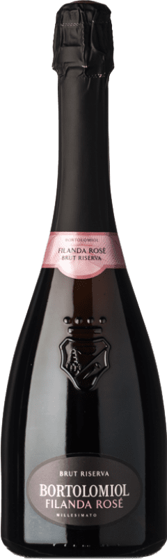 12,95 € Бесплатная доставка | Розовое игристое вино Bortolomiol Filanda Brut — брют Rosé — Розе Резерва I.G.T. Lombardia Ломбардии Италия Pinot Noir — Пино Нуар 75 cl